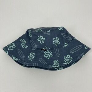 Rip Curl Kids Navy Teal Tropical Floral Surfboard Bucket Hat Size L 1DEBHE